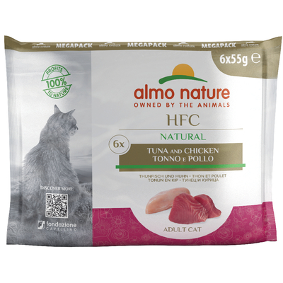 6 x 55 g  Almo Nature Classic Tonijn & Kip Pouch Kattenvoer - natvoer katten