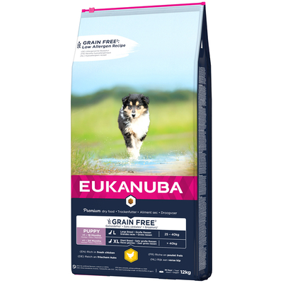 2x12kg Eukanuba Grain Free Puppy Large Breed Kip Hondenvoer - hondenbrokken