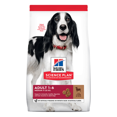 2x14kg Adult Adult 1-6 Medium met Lam & Rijst Hill's Science Plan Hondenvoer - hondenbrokken