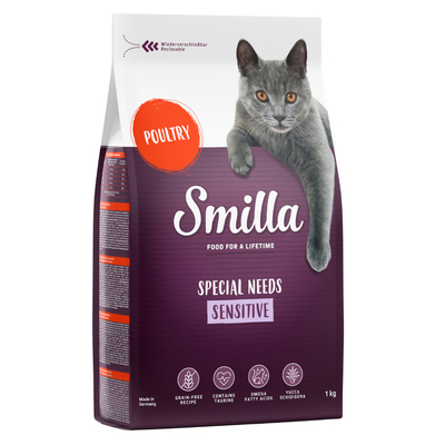 1kg Adult Sensitive Graanvrij Smilla Kattenvoer - kattenbrokken
