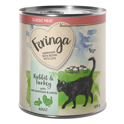 6x800g Menu Duo Konijn & Kalkoen Feringa Kattenvoer - natvoer katten