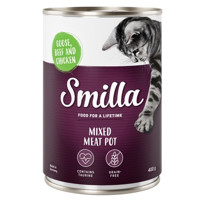 Smilla Multivleespotje Gans, Rund en Kip 6x400g - natvoer katten