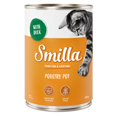 Smilla Gevogeltepannetje Zacht gevogelte met eend 6x400g - natvoer katten
