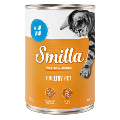 24x400g Gevogelte- en Vispannetje Mals Gevogelte met Vis Smilla Kattenvoer - natvoer katten