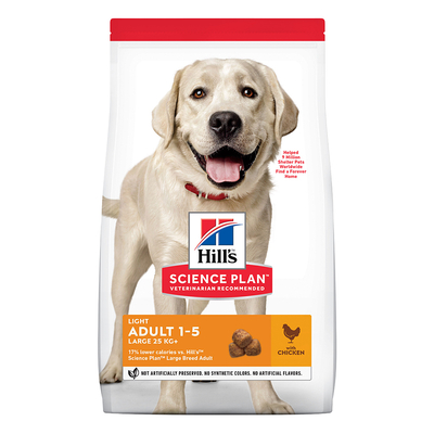 Hill's Science Plan Adult Light Large Breed met Kip, 2 x 14 kilo - hondenbrokken