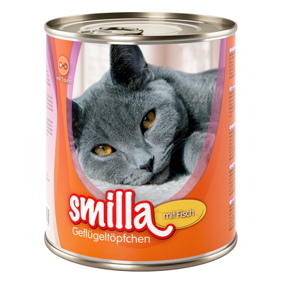 6x800g Gevogeltepannetje Mals gevogelte met vis Smilla Kattenvoer - natvoer katten