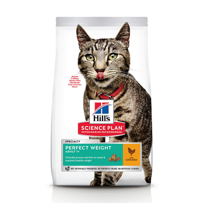 2x7kg Adult 1+ Perfect Weight Kip Hill's Science Plan Kattenvoer - kattenbrokken