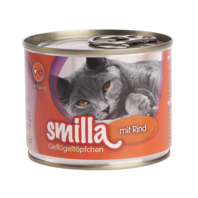 24x200g Gevogeltepannetje Zacht Gevogelte met Rund Smilla Kattenvoer - natvoer katten