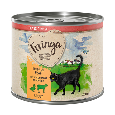 24x200g Classic Meat Menü Eend & Kalf Feringa Kattenvoer nat - natvoer katten