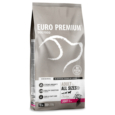Euro Premium Adult Light Hondenvoer - 12 kg - hondenbrokken
