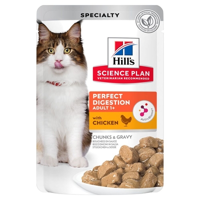 Hill's Science Plan Adult Perfect Digestion met Kip Kattenvoer - 48 x 85 g - natvoer katten