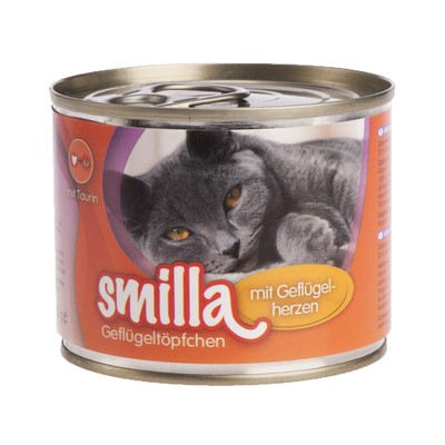 24x200g Gevogeltepannetje Zacht Gevogelte met Gevogelteharten Smilla Kattenvoer - natvoer katten