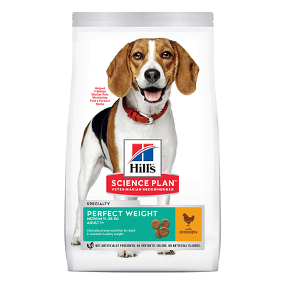 Voordeelpakket: 2 zakken Hill's Science Plan Adult Adult 1+ Perfect Weight Medium met Kip (2 x 12 kg) - hondenbrokken