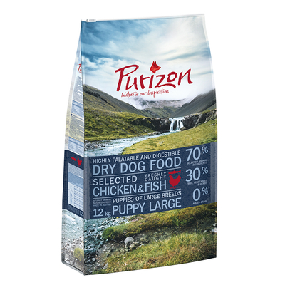Purizon Puppy Large Kip & Vis  - Dubbelpak: 2 x 12 kg - hondenbrokken