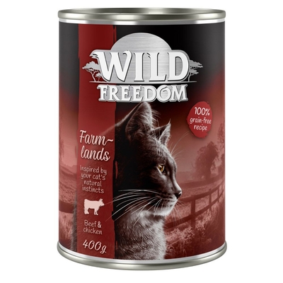 Wild Freedom Adult Kattenvoer 12 x 400 g - Farmlands - Rund & Kip - natvoer katten