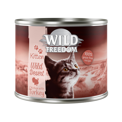 6x200g Kitten Wild Desert Kalkoen & Kip Wild Freedom Kattenvoer - natvoer katten