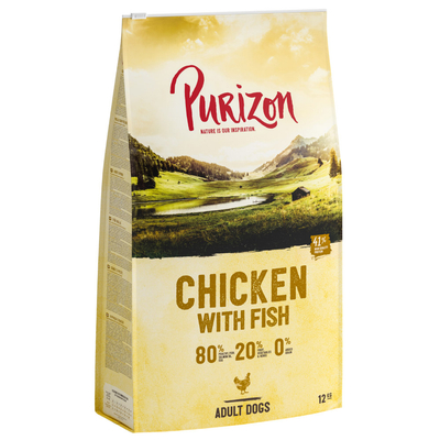 2x 12kg Adult Kip & Vis Purizon Graanvrij Hondenvoer - hondenbrokken