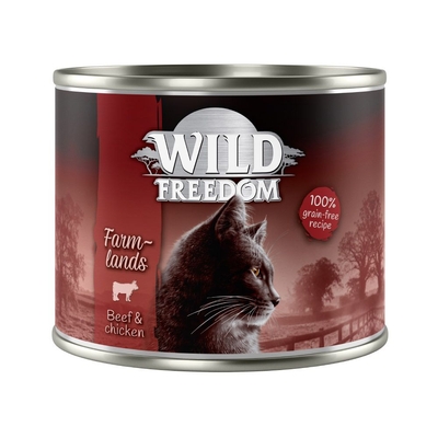 6x200g Adult Farmlands Rund & Kip Wild Freedom Kattenvoer - natvoer katten