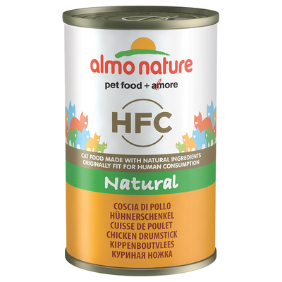 12 x 140 g Almo Nature HFC Kattenvoer - Kippendijen - Voordeelpakket - natvoer katten