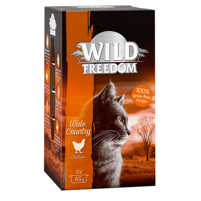 6x85g Adult Kuipje Wide Country Kip puur Wild Freedom Kattenvoer - natvoer katten