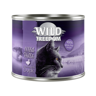 6x200g Adult Wild Hills Eend & Kip Senior Wild Freedom Kattenvoer - natvoer katten