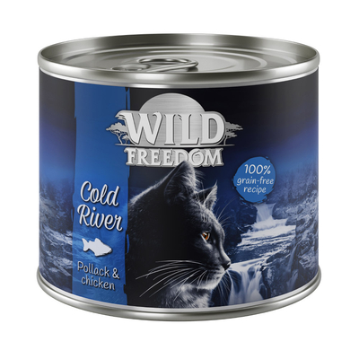 6x200g Adult Cold River Zeezalm & Kip Wild Freedom Kattenvoer - natvoer katten