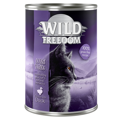 Wild Freedom Adult Kattenvoer 24 x 400 g Wild Hills - Eend & Kip - natvoer katten
