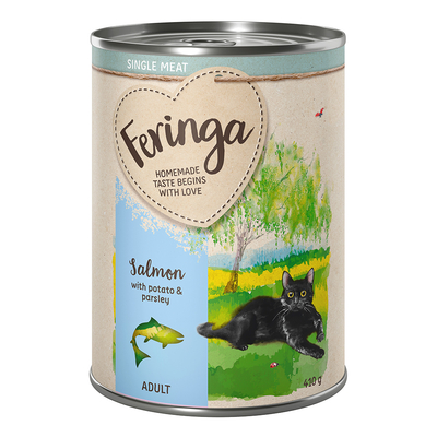 6x410g Feringa Single Meat Menu - Diverse Smaken - natvoer katten