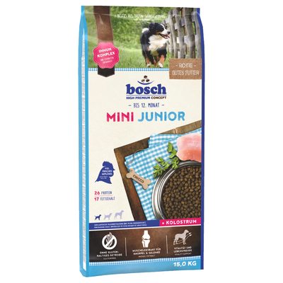 bosch Mini Junior Hondenvoer - Dubbelpak: 2 x 15 kg - hondenbrokken