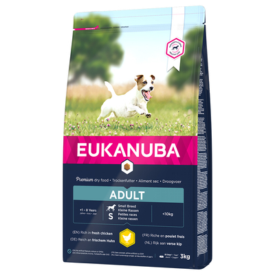 3x3kg Adult Small Breed Kip Eukanuba Hondenvoer - hondenbrokken