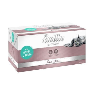 24x100g Kalkoen & Konijn Smilla Fine Menu Kattenvoer nat - natvoer katten