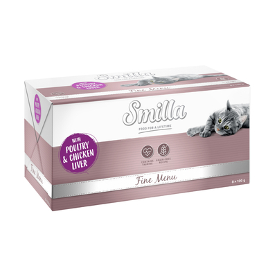 24x100g Gevogelte & Kippenlever Smilla Fine Menu Kattenvoer nat - natvoer katten
