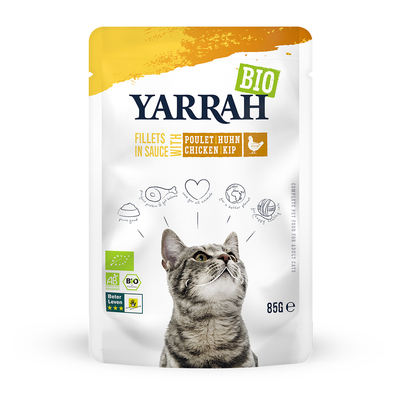 Voordeelpakket Yarrah Bio Filets in Saus 28 x 85 g Kattenvoer - met Kip - natvoer katten