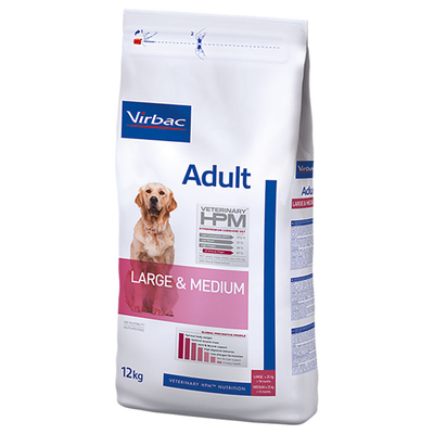 2x12kg Veterinary HPM Dog Adult Large & Medium Virbac Hondenvoer - hondenbrokken