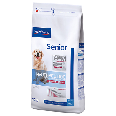 2x12kg Veterinary HPM Dog Senior Neutered Large & Medium Virbac Hondenvoer - hondenbrokken