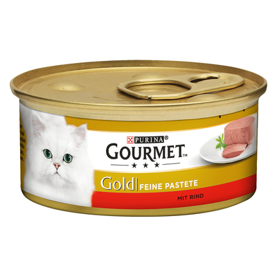 12x85g Gold Paté Rund Gourmet Kattenvoer - natvoer katten