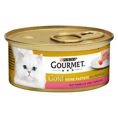 12x85g Gold Paté Forel & Tomaat Gourmet Kattenvoer - natvoer katten