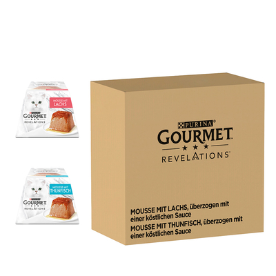 Gourmet Revelations Mousse 48 x 57 g - Zalm en Tonijn - natvoer katten