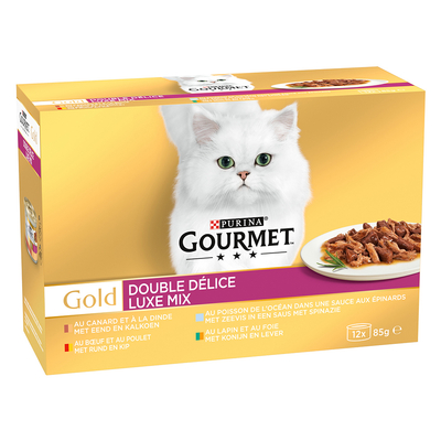 96x85g Rund/Kip Gourmet Gold Kattenvoer - natvoer katten