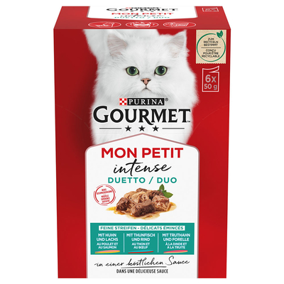 Gourmet Mon Petit  Kattenvoer 6 x 50 g - Duetti Vlees & Vis - natvoer katten