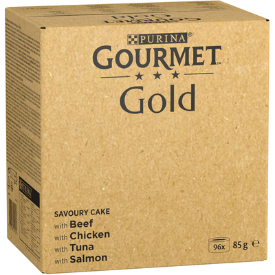 96x85g Gold Ragout: Rundvlees, Kip, Tonijn, Zalm Gourmet Kattenvoer - natvoer katten