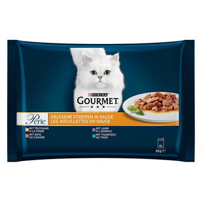 4x85g Kalkoen/Tonijn/Eend/Lam Gourmet Perle Kattenvoer - natvoer katten