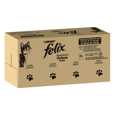 120x85g Variatie v/h Land Felix "Sensations" Maaltijdzakjes Kattenvoer - natvoer katten