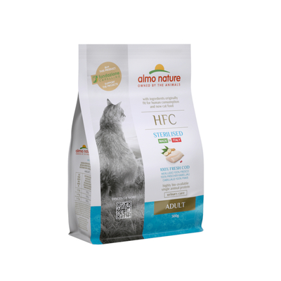 Dubbelpak: 2x300g Almo Nature HFC Adult Sterilized kabeljauw droogvoer - kattenbrokken