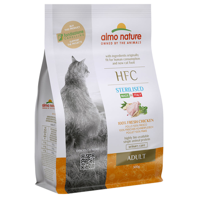 Dubbelpak: 2x300g Almo Nature HFC Adult Sterilized kip droogvoer - kattenbrokken