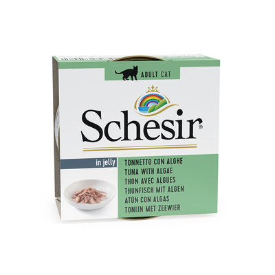 24x85g Natural Tonijn met Algen Schesir Kattenvoer - natvoer katten