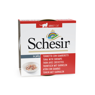6x85g In Gelei Tonijn met Garnalen Schesir Kattenvoer - natvoer katten