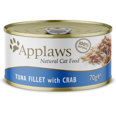 24x70g Tonijnfilet met Krab Applaws Kattenvoer - natvoer katten