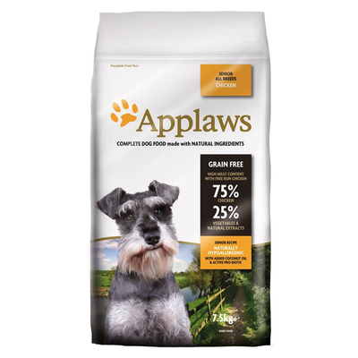 5kg + 2,5kg gratis! Senior Kip Applaws Hondenvoer - hondenbrokken