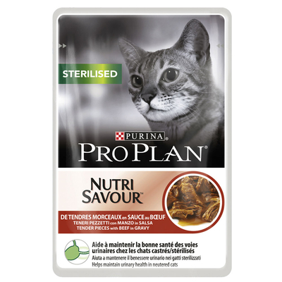 Purina Pro Plan Sterilised 12 x 85 g Kattenvoer - Sterilised Rund - natvoer katten